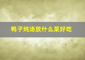 鸭子炖汤放什么菜好吃