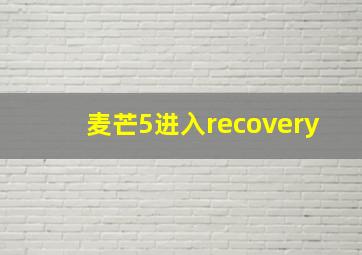 麦芒5进入recovery