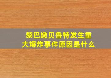 黎巴嫩贝鲁特发生重大爆炸事件原因是什么