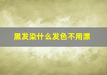 黑发染什么发色不用漂