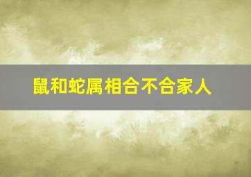 鼠和蛇属相合不合家人