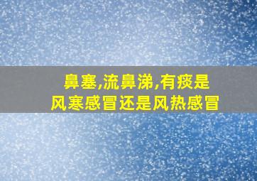 鼻塞,流鼻涕,有痰是风寒感冒还是风热感冒